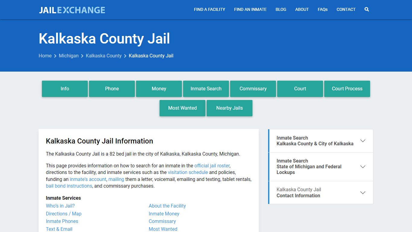 Kalkaska County Jail, MI Inmate Search, Information